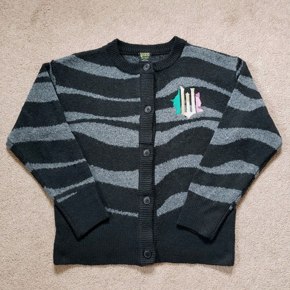 Wicked The Musical Zebra Stripe Cardigan Sweater By Paul Tazewell Black Size S
